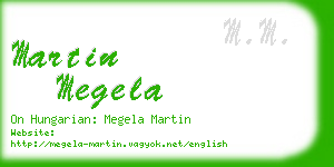 martin megela business card